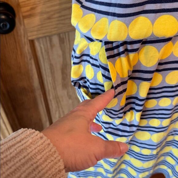 BODEN Polka Dot Striped Scoop Neck Short Sleeve Dress - Picture 7 of 10